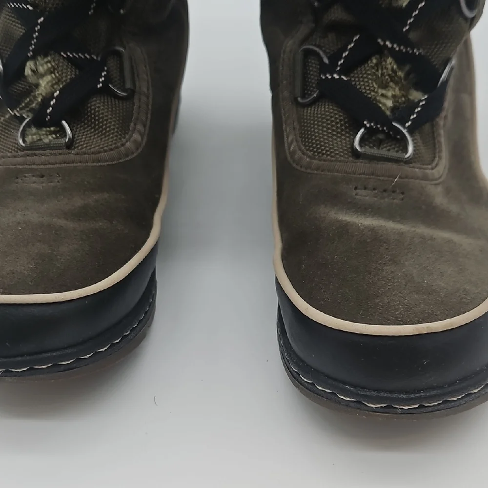 Sorel Women's Tall Olive Winter Boots with Faux Fur Trim